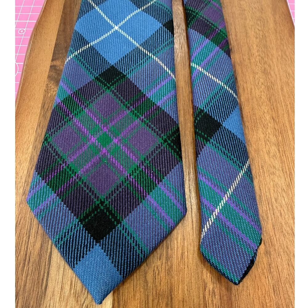 Lochcarron of Scotland Wool Tie Black Watch Tartan Plaid Wide Mens Necktie 60 In
